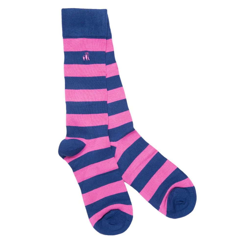 Swole Panda - Pink Stripe Bamboo Socks