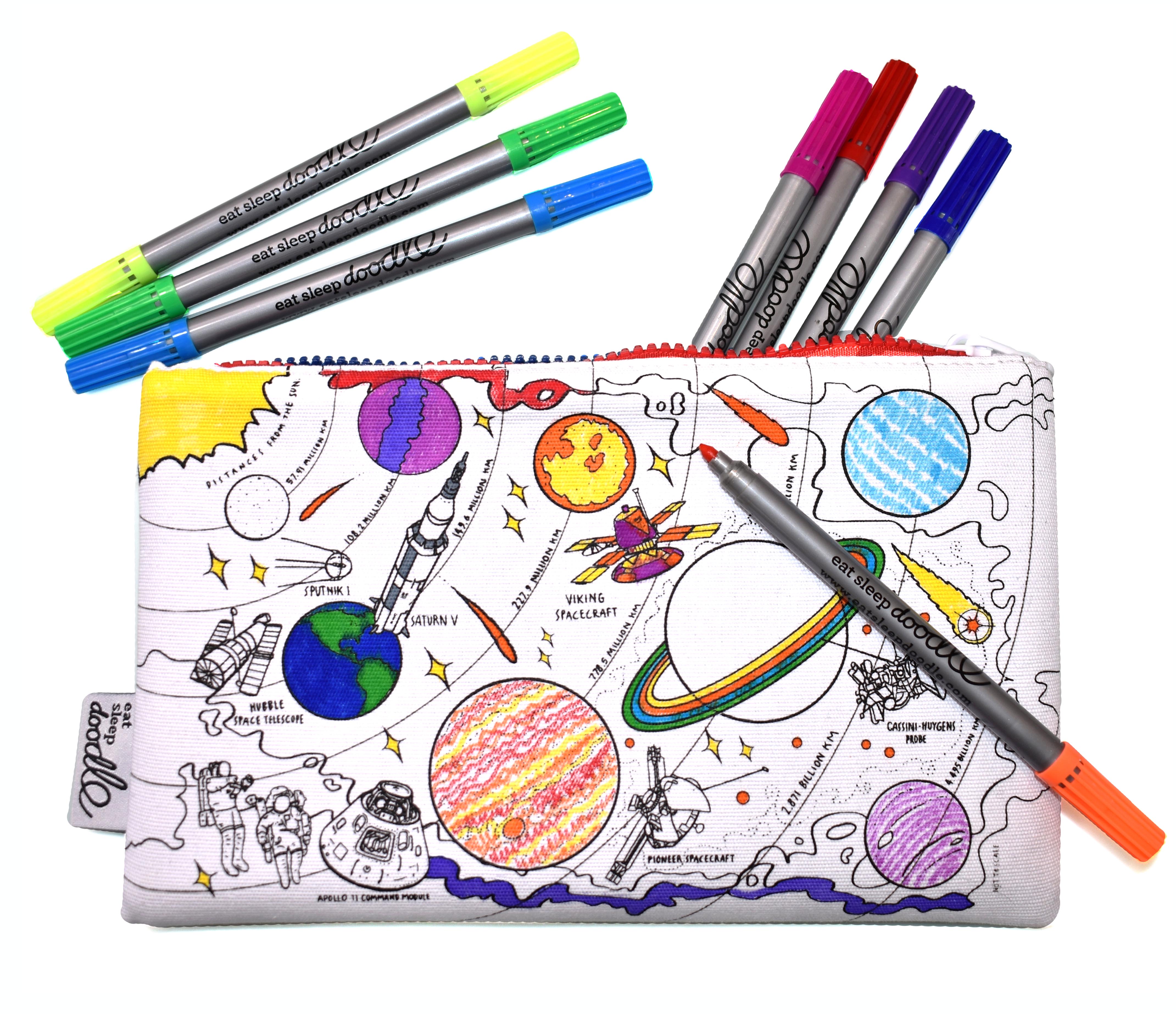Space Explorer Doodle Pencil Case